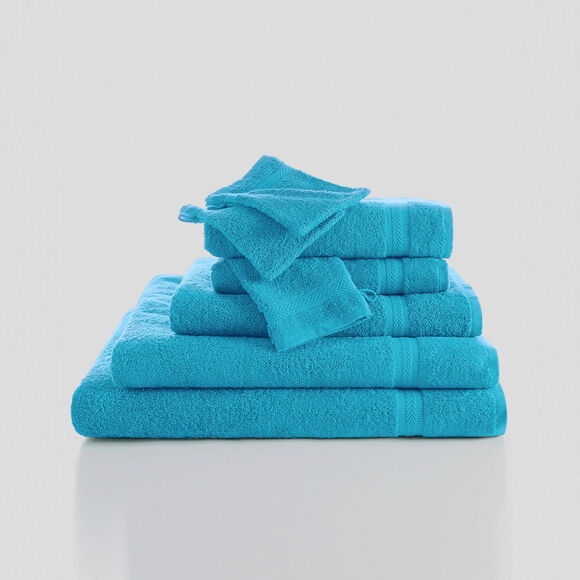 Collection serviettes de bain unies 420 g/m2 confort moelleux (turquoise)