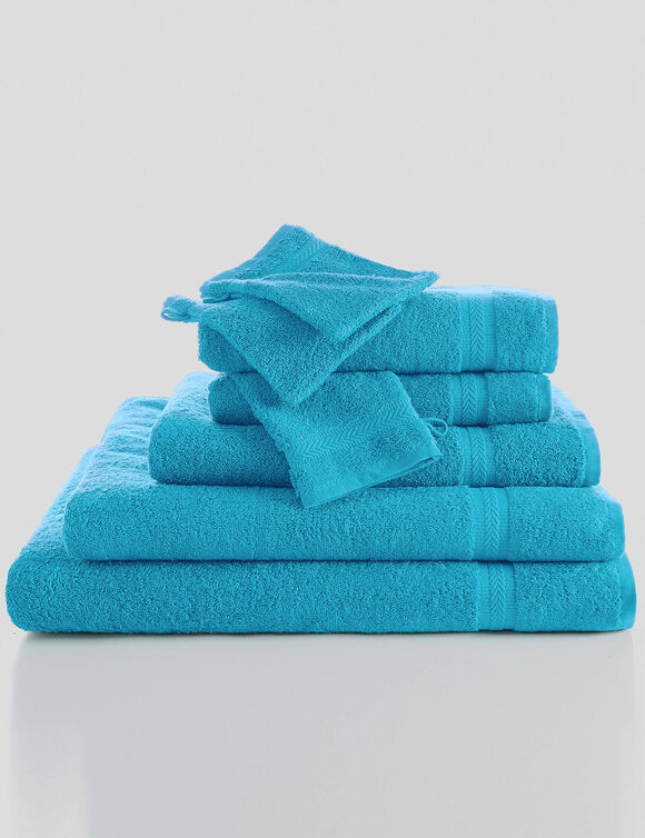 Collection serviettes de bain unies 420 g/m2 confort moelleux (turquoise)