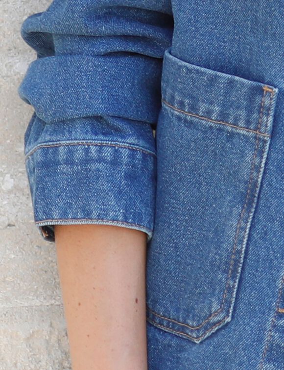 Veste En Jean Femme Lazutom | Manches Longues, Coupe Ample | Poches Avant Et Intérieures | Style Décontracté