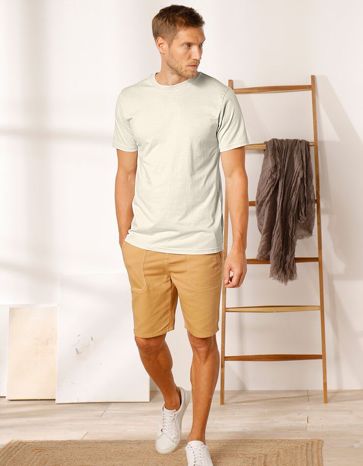 Tee-shirt col rond manches courtes - lot de 3 (3 écru chiné / gris / bleuet) Tee-shirt col rond manches courtes - lot de 3 (3 écru chiné / gris / bleuet)