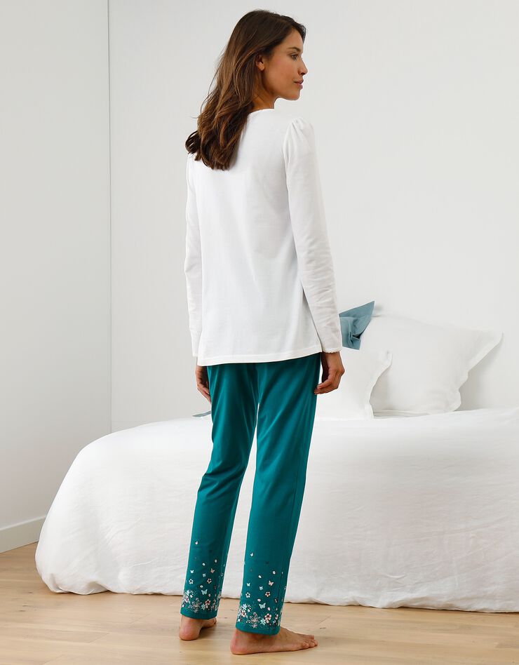Tee-shirt imprimé placé bucolique - manches longues (blanc) Tee-shirt imprimé placé bucolique - manches longues (blanc)