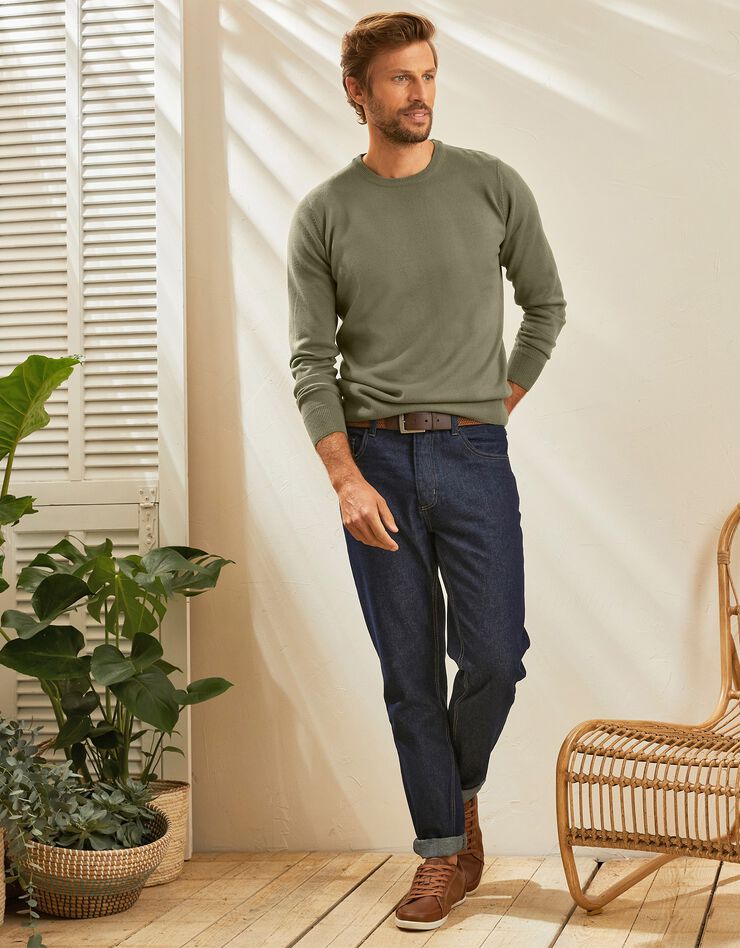 Pull uni col rond (vert) Pull uni col rond (vert)