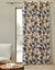 Rideau imprimé feuillage bambou (beige / marine)