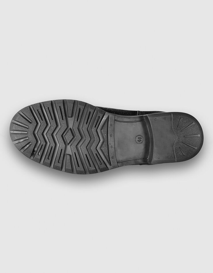 Botillons zippés cuir fourrés laine - jusqu'au 46 (noir) Botillons zippés cuir fourrés laine - jusqu'au 46 (noir)