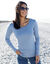 T-shirt uni manches longues jersey coton biologique(**) (bleu grisé)