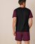 Pyjama short tricolore - lot de 2 (bordeaux / gris)