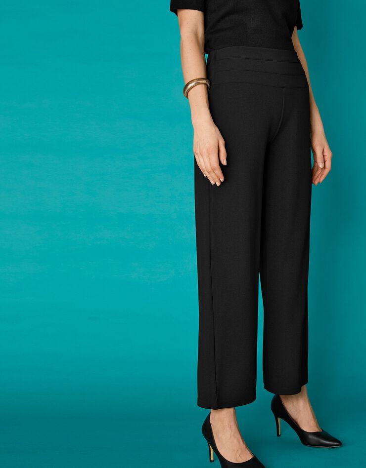 Pantalon coupe droite maille crêpe stretch - petite stature (noir) Pantalon coupe droite maille crêpe stretch - petite stature (noir)