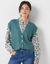 Gilet boutonné sans manches, maille anglaise (vert sauge)
