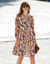 Robe imprimé peau de bête, voile (caramel / marine)