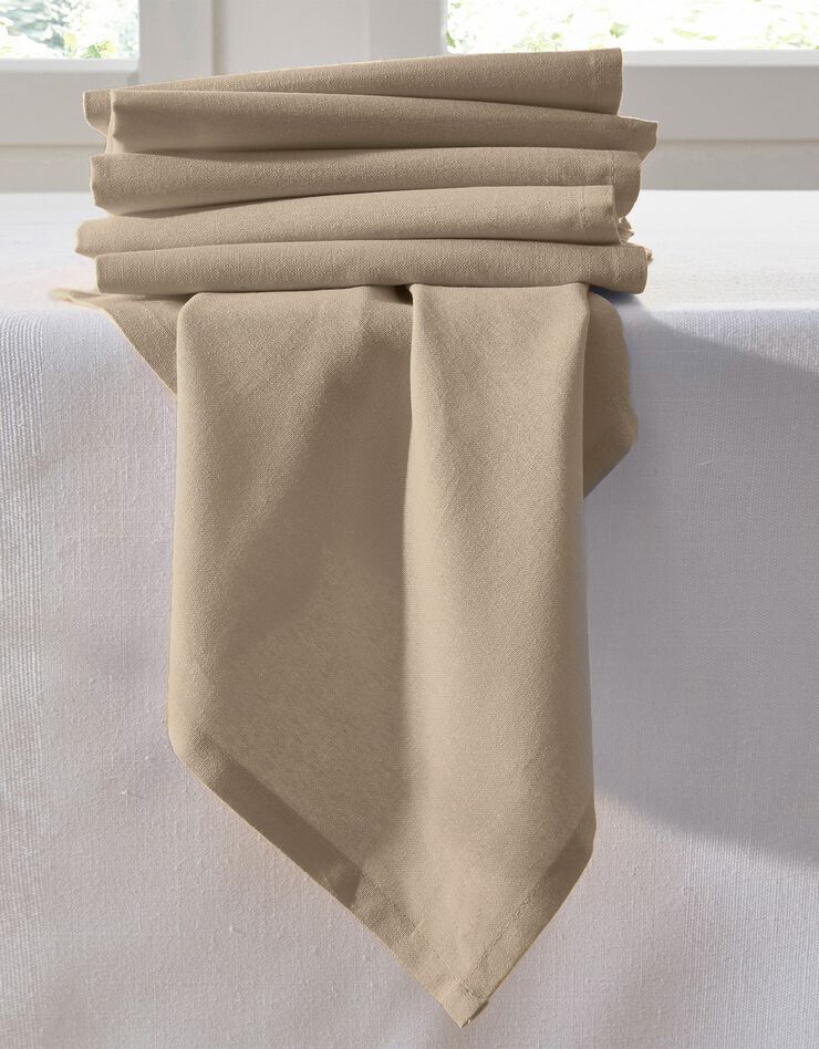 Serviette de table unie - lot de 6 (taupe) Serviette de table unie - lot de 6 (taupe)