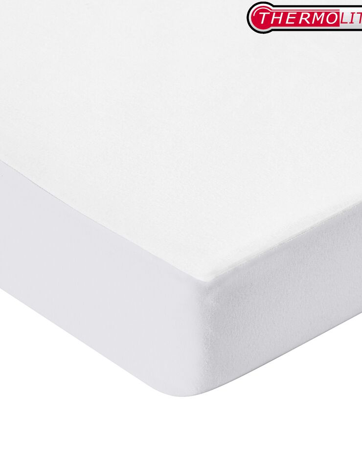 Protège-matelas imperméable fibres thermolite - bonnets 30 cm (blanc)