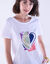 T-shirt manches courtes, imprimé placé coeur (blanc / violet)