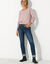 T-shirt col rond manches longues uni (rose parmé)