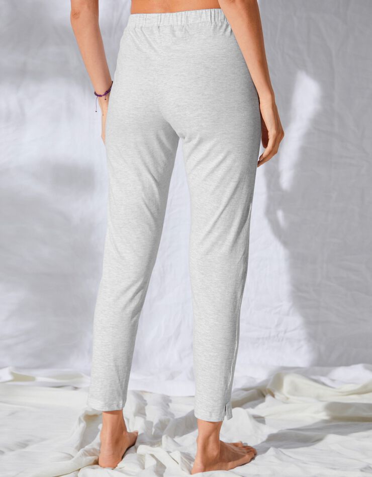 Pantalon fuselé uni taille élastiquée (gris chiné) Pantalon fuselé uni taille élastiquée (gris chiné)