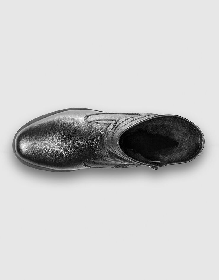 Botillons zippés cuir fourrés laine - jusqu'au 46 (noir) Botillons zippés cuir fourrés laine - jusqu'au 46 (noir)