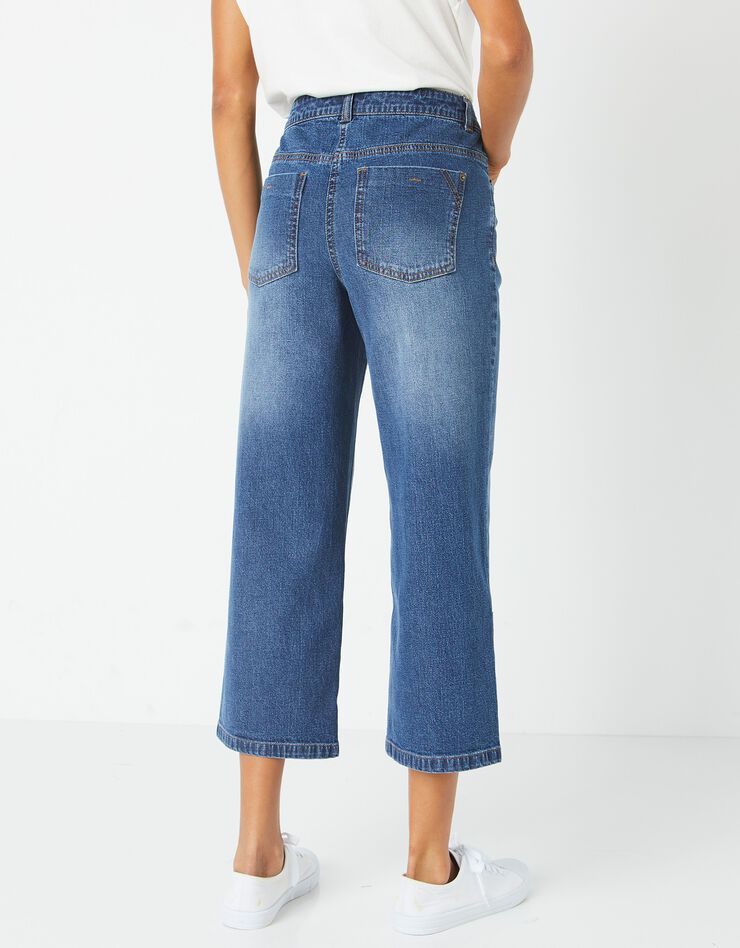 Jean large raccourci coupe stretch, spécial petites (stone) Jean large raccourci coupe stretch, spécial petites (stone)