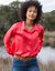 Chemise volume ample unie, satin (rouge)