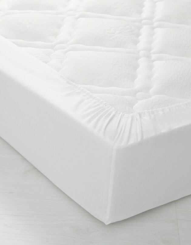 Drap-housse uni jersey bonnets 26 cm (blanc)
