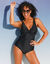 Maillot de bain 1 pièce Solaro décolleté foulard  (noir)