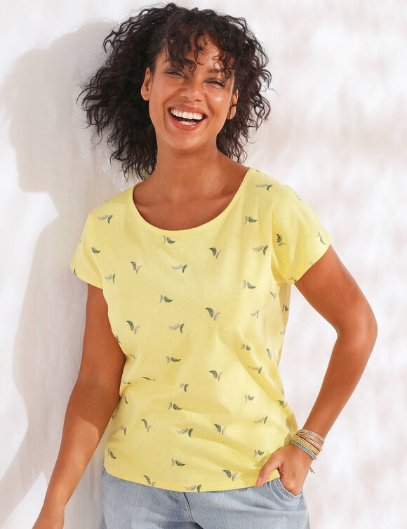 T-shirt imprimé minimaliste (jaune)