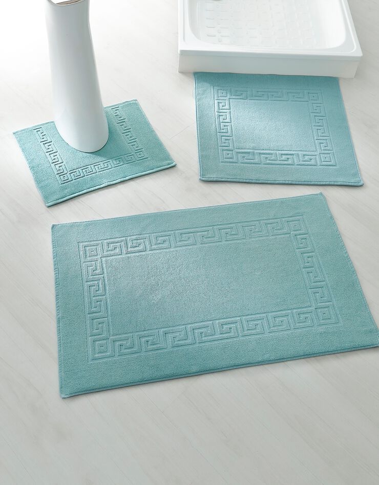 Tapis de bain éponge liteau motif frise grecque (vert d'eau) Tapis de bain éponge liteau motif frise grecque (vert d'eau)