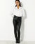 Pantalon fuselé enduit ultra stretch (noir)
