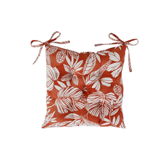 Galette de chaise carr&eacute;e imprim&eacute;e - lot de 2 (terracotta)