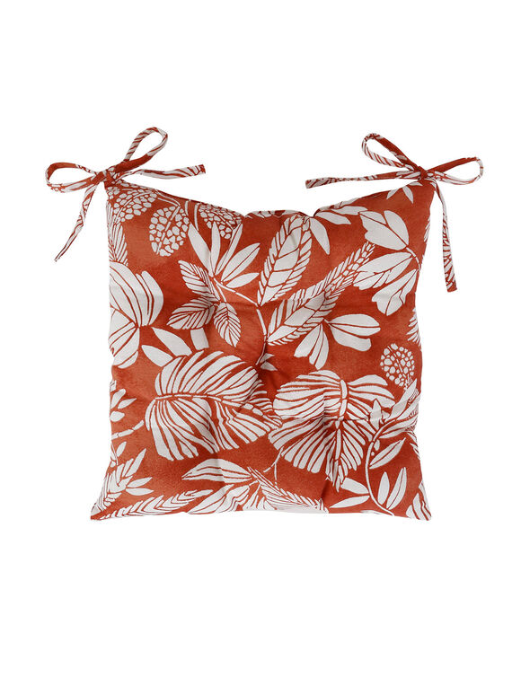 Galette de chaise carr&eacute;e imprim&eacute;e - lot de 2 (terracotta)