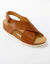Sandales cuir compensées à brides (caramel)