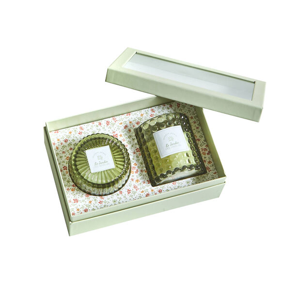Coffret de 2 bougies parfumées (vert)