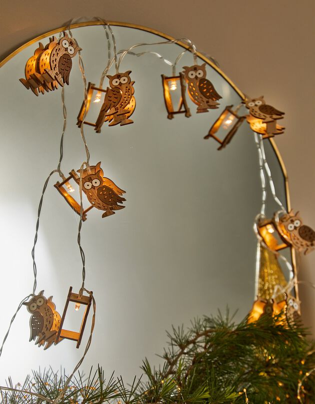 Guirlande lumineuse chouettes à leds (bois)