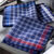 Mouchoirs à carreaux coton tissé-teint - lot de 12 (bleu / blanc / rouge)