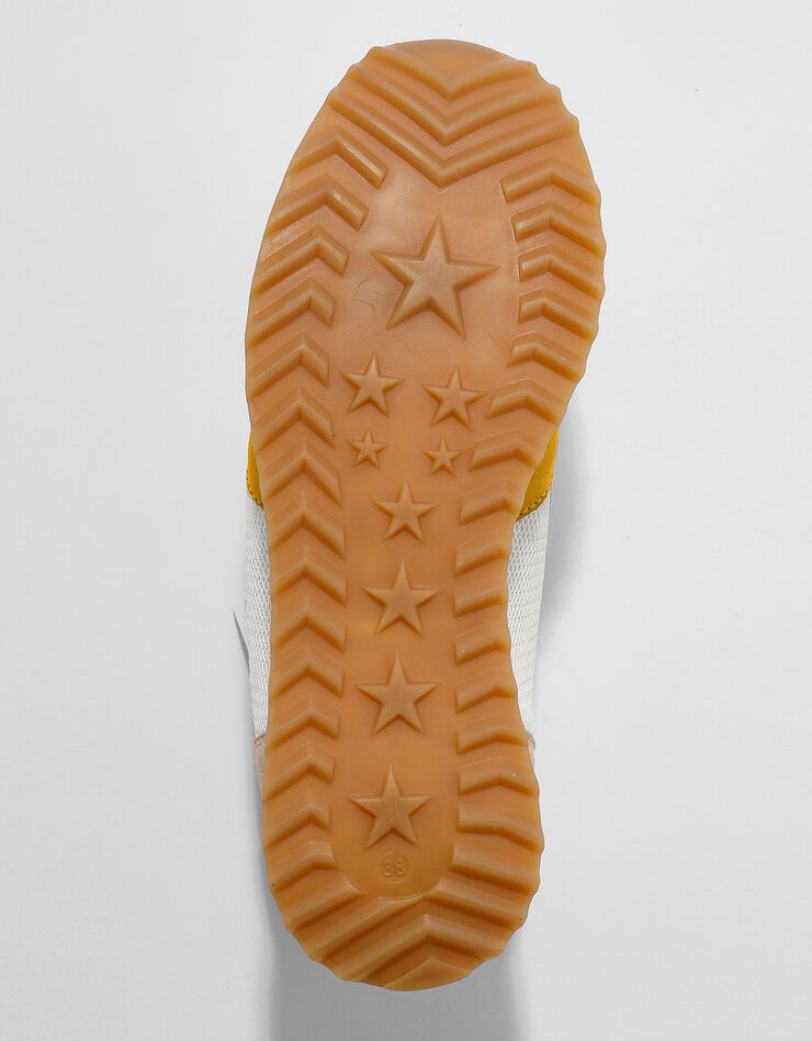 Sneakers style running zippées en cuir multicolore à semelle compensée (multicolore)
