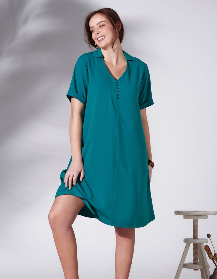 Robe courte forme trapèze (émeraude)