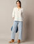 Blouse manches 3/4, broderies papillons (blanc)