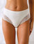 Culotte forme maxi coton uni stretch et dentelle  - lot de 3 (prune + fuchsia + ivoire)