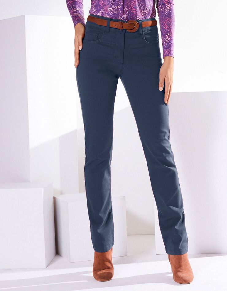 Pantalon droit gainant - grande stature entrej. 78 cm (bleu grisé) Pantalon droit gainant - grande stature entrej. 78 cm (bleu grisé)