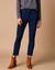 Pantalon 7/8ème fuselé stretch uni (marine)