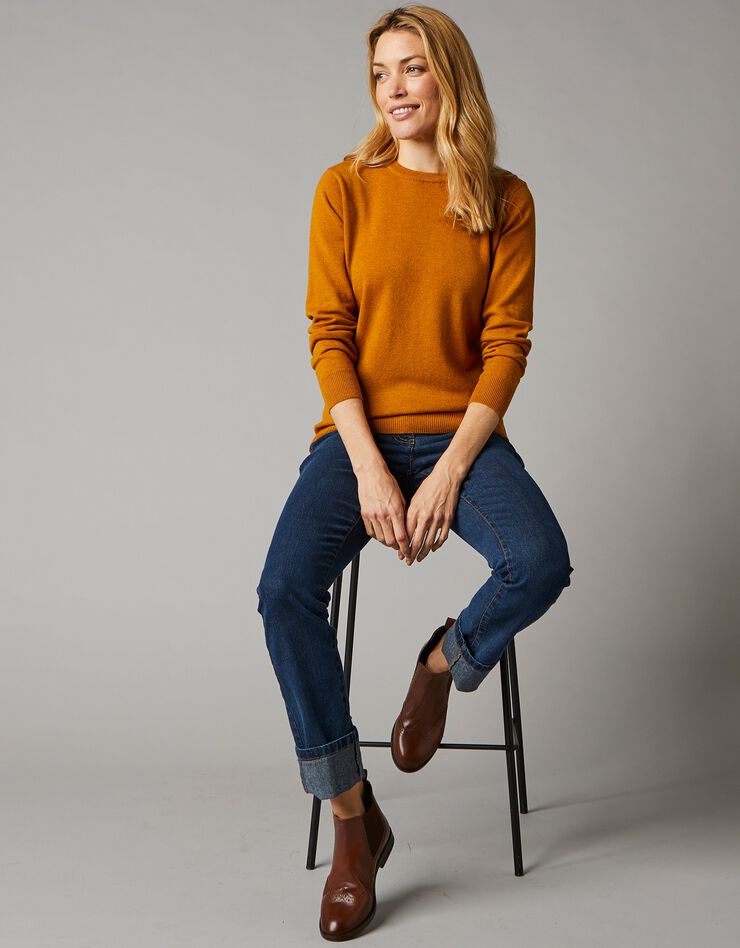 Pull col rond, laine d'agneau (ocre) Pull col rond, laine d'agneau (ocre)