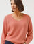 Pull col V, maille anglaise (bois de rose)