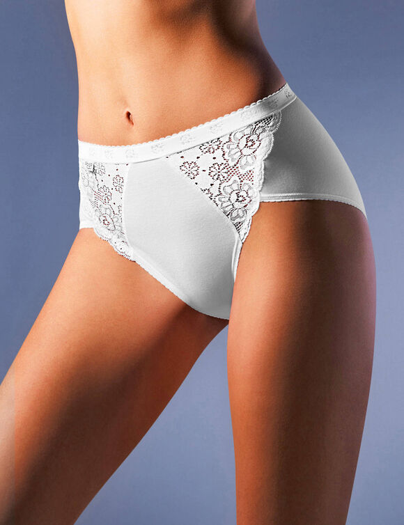 Culotte midi Chic, lot de 3 achet&eacute;es + 1 GRATUITE (1) (blanc)