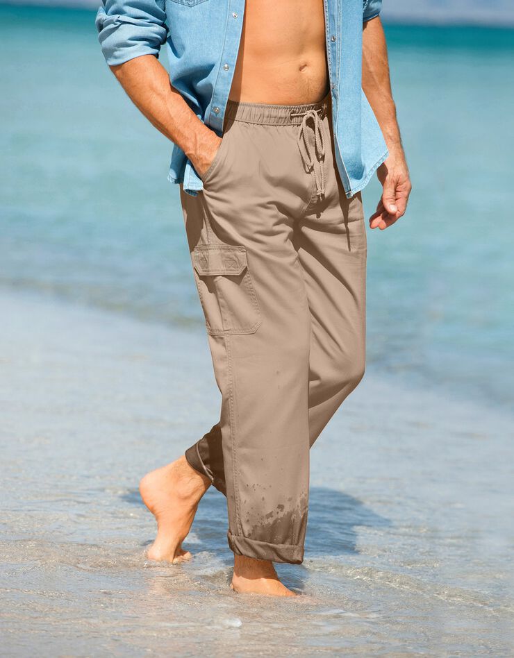 Pantalon cargo multipoches (beige) Pantalon cargo multipoches (beige)