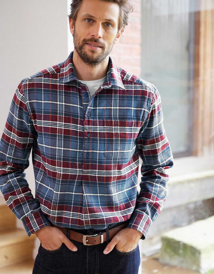 Chemise extra-longue carreaux flanelle (bordeaux) Chemise extra-longue carreaux flanelle (bordeaux)