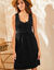 Robe plastron macramé (noir)