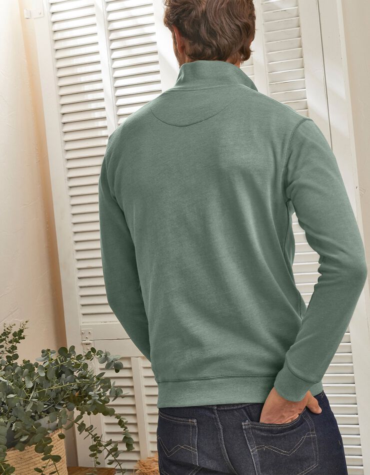 Sweat molleton col camionneur zippé (tilleul)