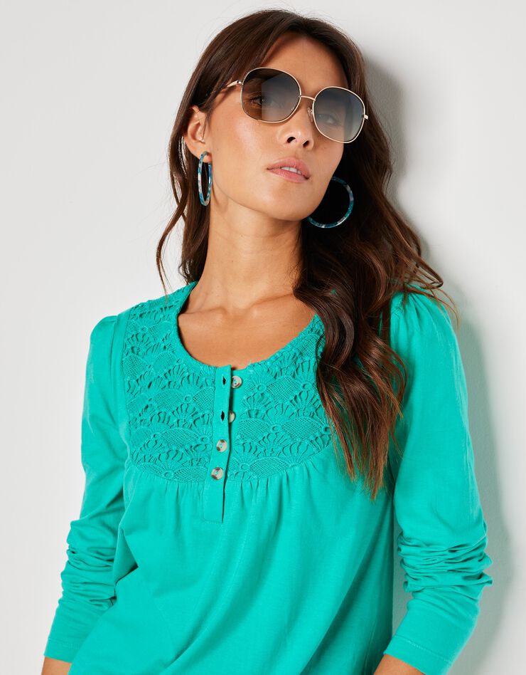 Tee-shirt macramé manches longues (vert) Tee-shirt macramé manches longues (vert)