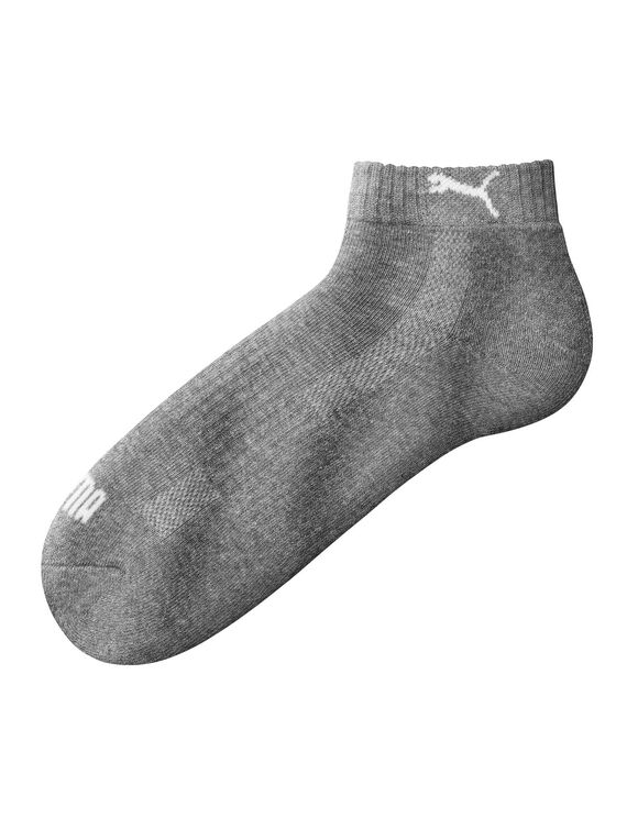 Chaussettes basses matelassées quarter - lot de 3 paires (gris chiné)