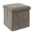 Coffre-pouf pliable, revêtement tissu côtelé (gris)