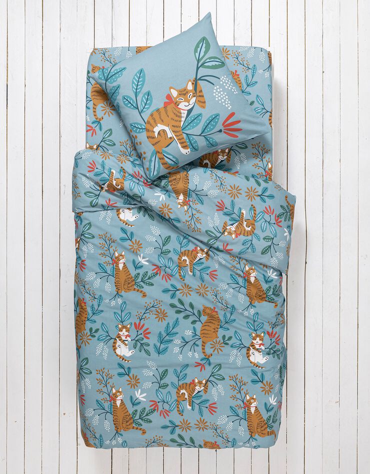 Linge de lit enfant imprimé Châtaigne - coton  (céladon)