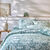 Linge de lit C&eacute;line en coton imprim&eacute; floral (eucalyptus)